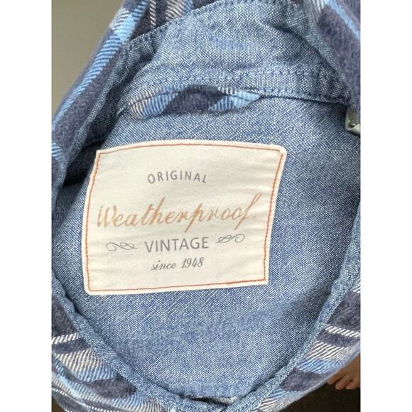 VTG Weatherproof Plaid Flannel Shirt Men’s Sz L Grunge Utility Vibes Rave - Picture 2 of 10